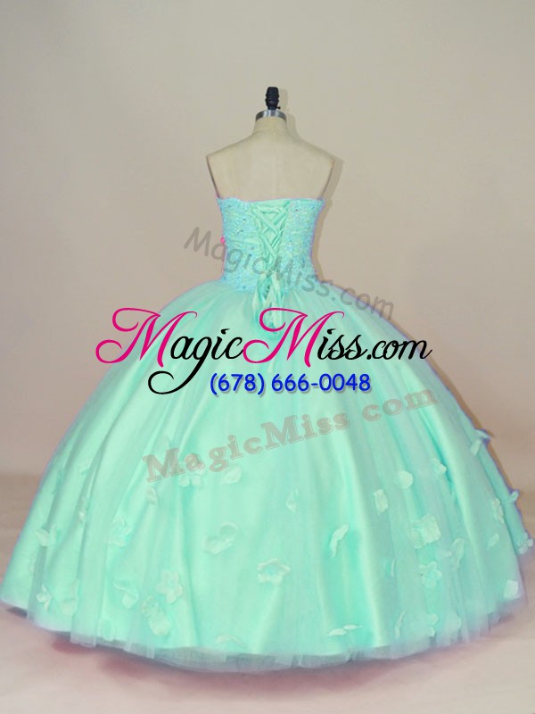 wholesale fine sweetheart sleeveless lace up 15th birthday dress apple green tulle