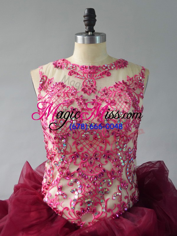 wholesale popular sleeveless court train lace up beading and pick ups sweet 16 dress