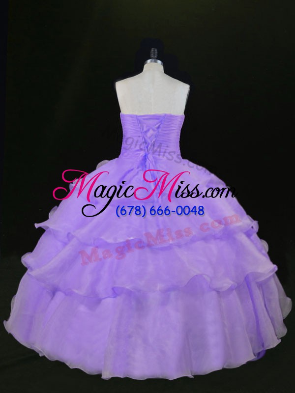 wholesale shining lavender sleeveless organza quinceanera dresses for sweet 16 and quinceanera