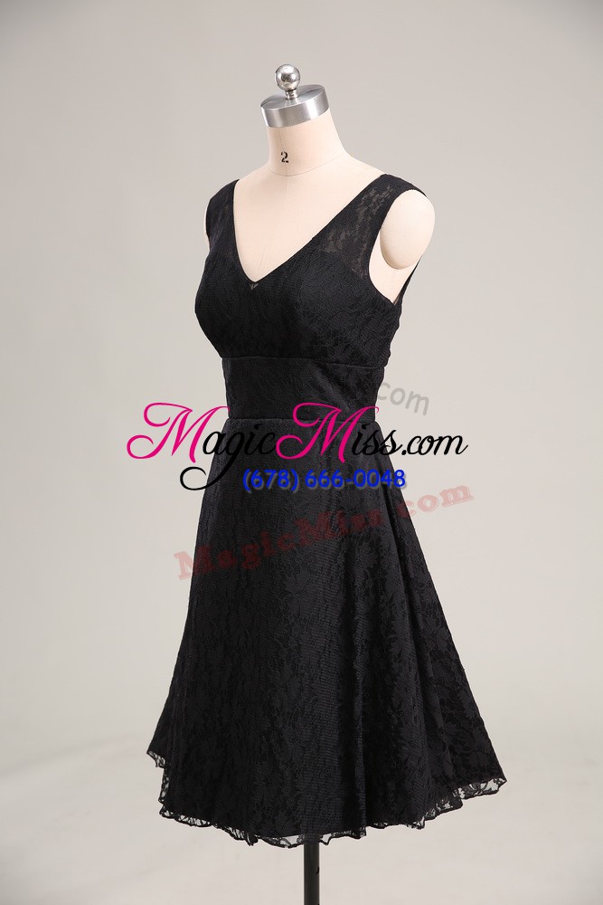 wholesale nice mini length zipper prom dresses black for prom and party with lace