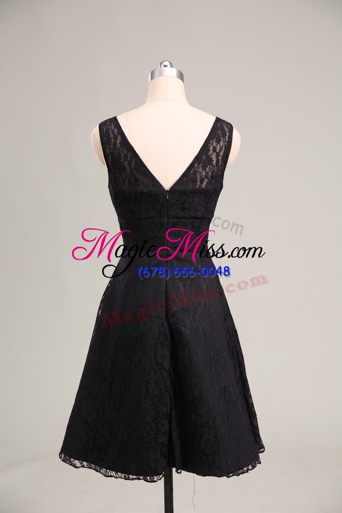 wholesale nice mini length zipper prom dresses black for prom and party with lace