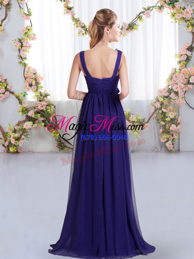 wholesale fashion sleeveless zipper floor length belt and hand made flower bridesmaid dress