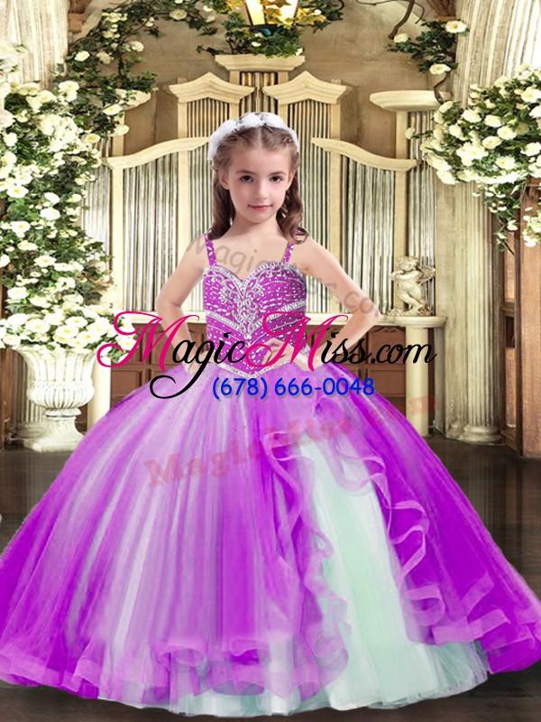 wholesale sleeveless beading lace up high school pageant dress