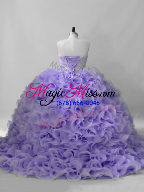 wholesale ball gowns sleeveless lavender vestidos de quinceanera brush train lace up