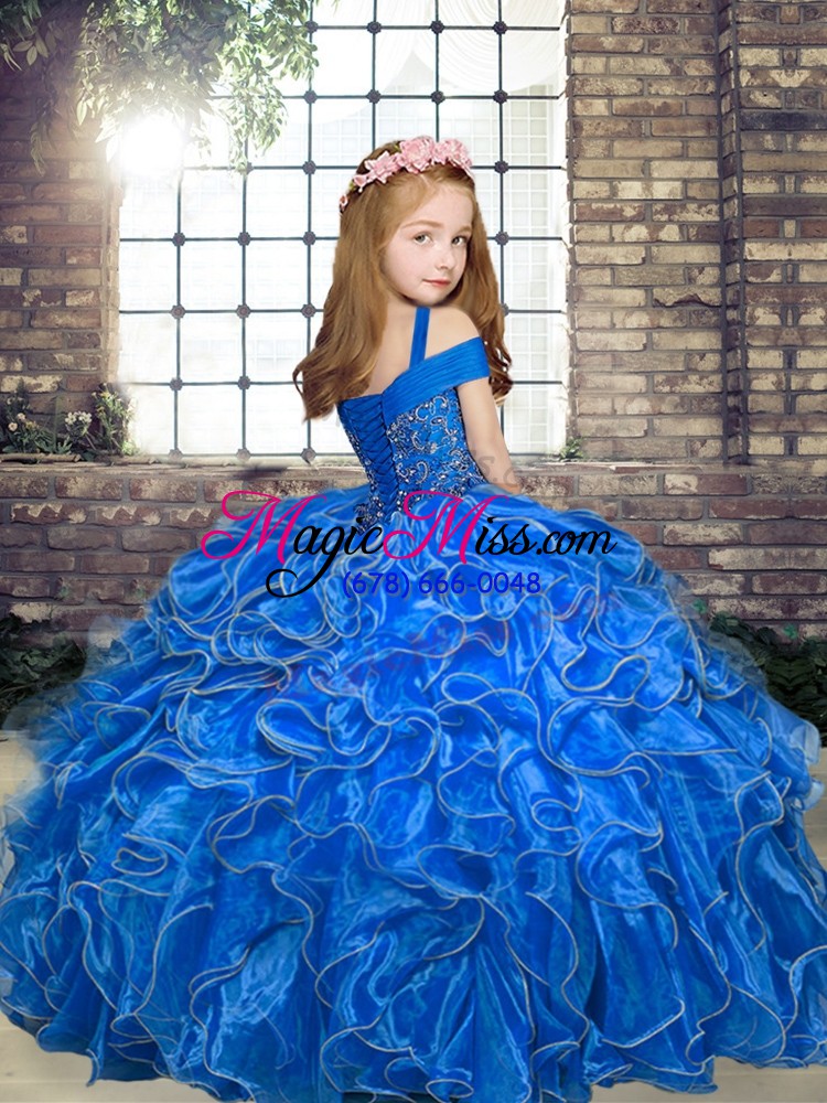 wholesale new arrival red organza lace up pageant dress for teens sleeveless floor length beading and ruffles