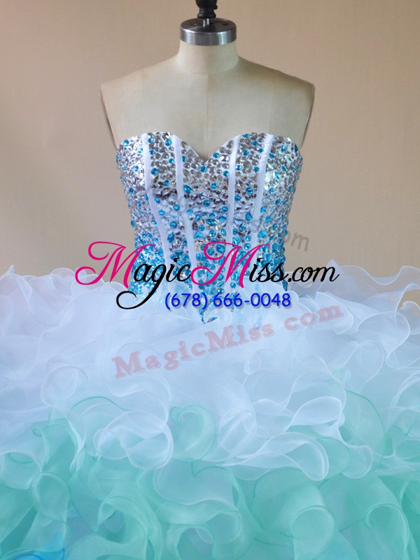 wholesale multi-color sleeveless organza lace up quinceanera dress for sweet 16 and quinceanera
