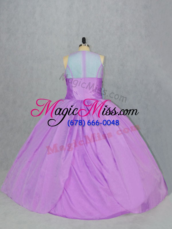 wholesale flare ball gowns ball gown prom dress lilac scoop taffeta sleeveless floor length zipper
