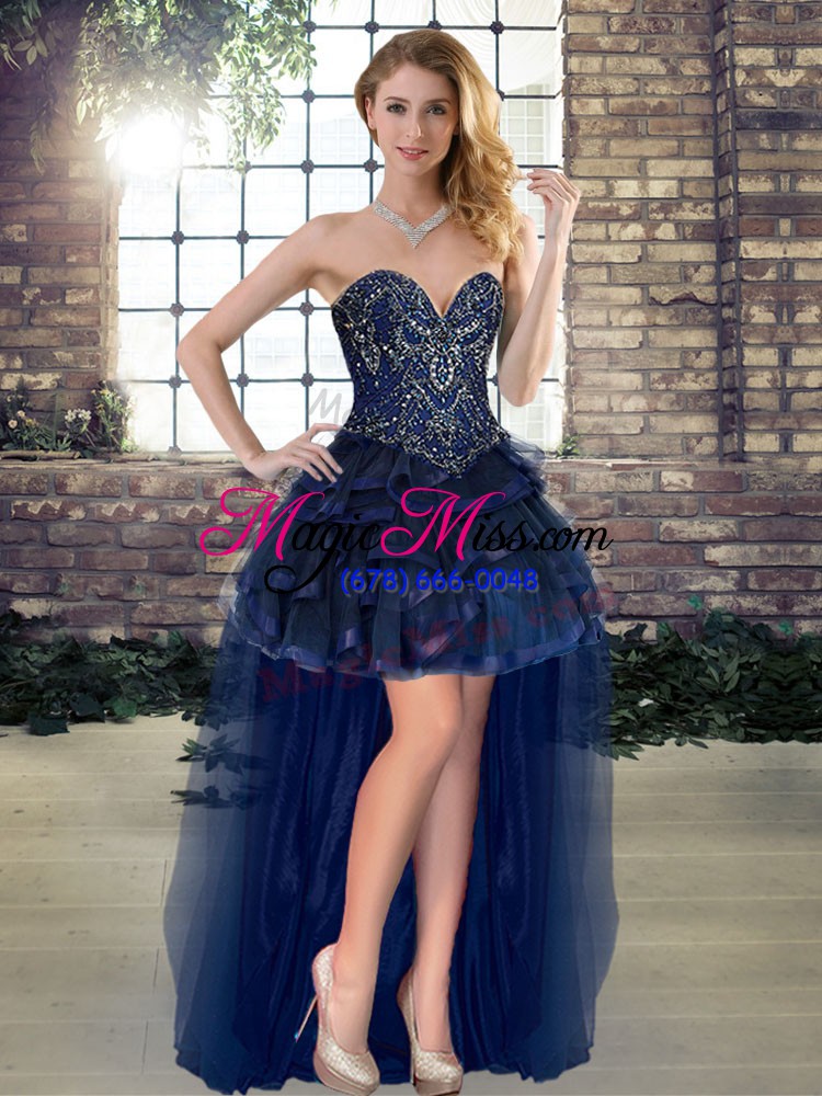 wholesale sweetheart sleeveless tulle 15th birthday dress beading and ruffles lace up