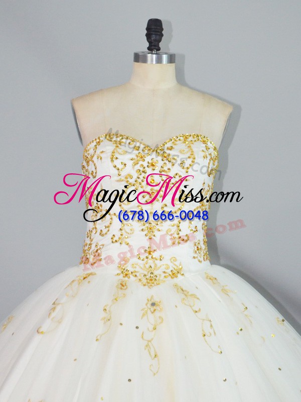 wholesale delicate floor length ball gowns sleeveless champagne 15 quinceanera dress lace up