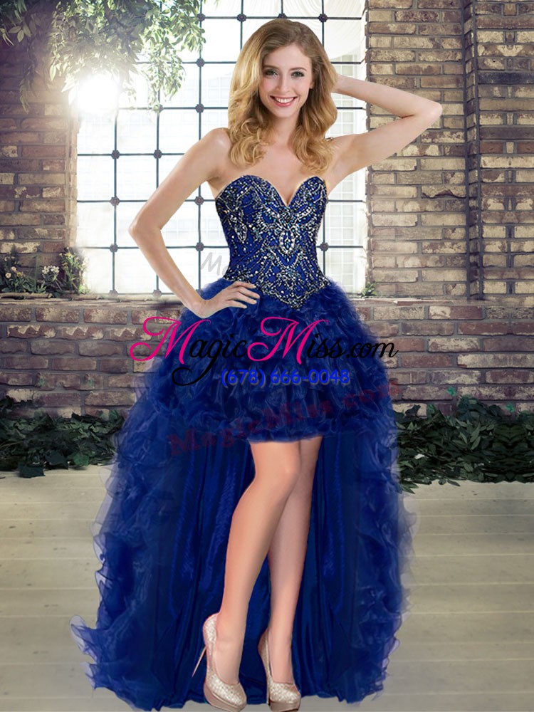 wholesale popular sleeveless lace up floor length beading and ruffles quinceanera dress