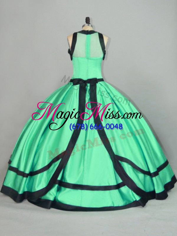 wholesale luxury apple green scoop zipper ruching quinceanera gowns sleeveless