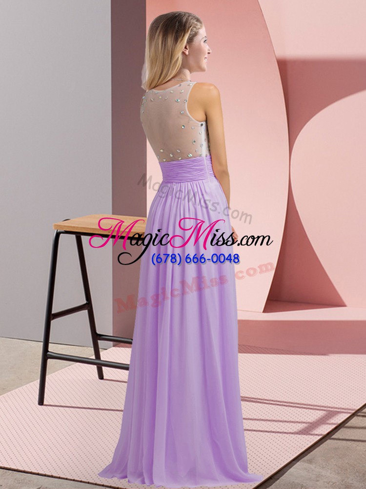 wholesale custom designed sleeveless floor length beading side zipper quinceanera dama dress with lavender