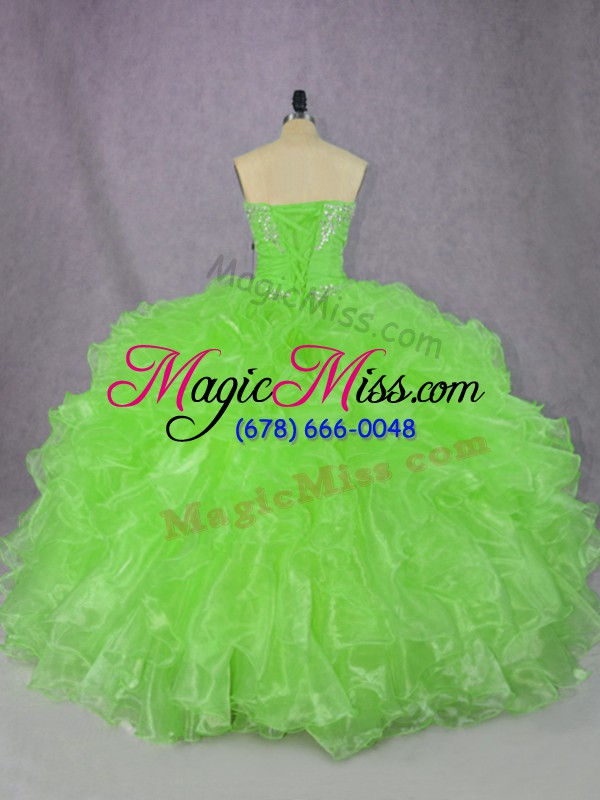 wholesale strapless sleeveless lace up quinceanera dress organza