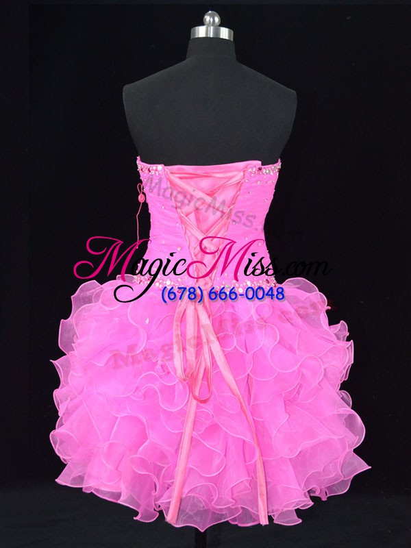wholesale attractive lace up pink for prom and party and military ball with beading