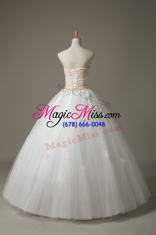 wholesale cheap sweetheart sleeveless lace up bridal gown white tulle