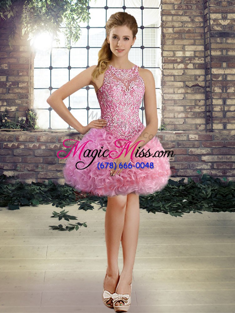 wholesale new arrival floor length lace up 15th birthday dress rose pink for military ball and sweet 16 and quinceanera with beading