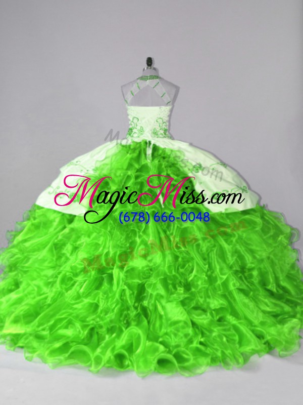 wholesale fitting sleeveless organza court train lace up quinceanera dresses for sweet 16 and quinceanera
