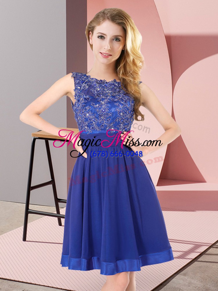wholesale mini length empire sleeveless royal blue dama dress for quinceanera backless