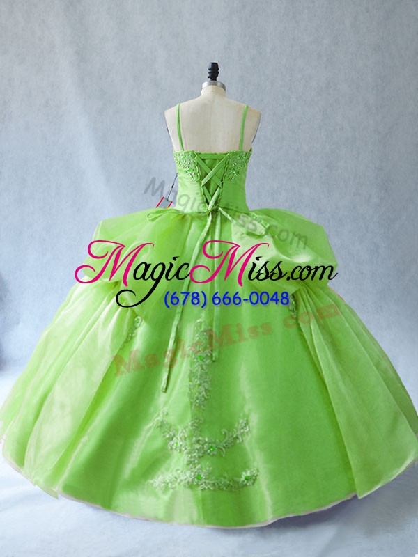 wholesale smart ball gowns quinceanera gown straps organza sleeveless floor length lace up
