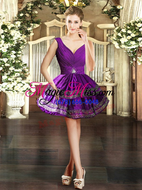 wholesale stunning organza sleeveless floor length ball gown prom dress and beading and embroidery and ruffles