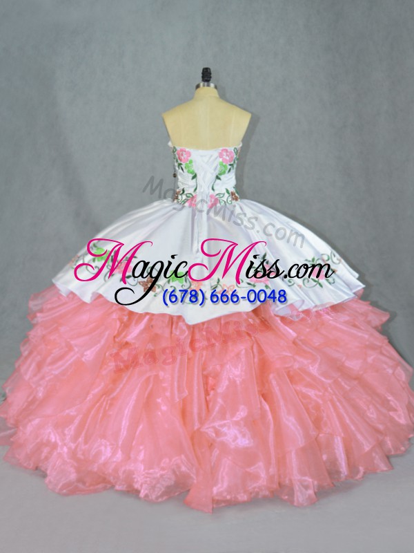 wholesale sweetheart sleeveless lace up sweet 16 quinceanera dress pink organza