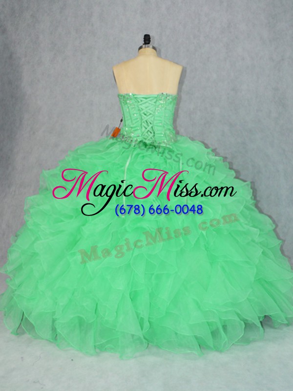 wholesale luxurious ball gowns 15th birthday dress sweetheart organza sleeveless floor length lace up
