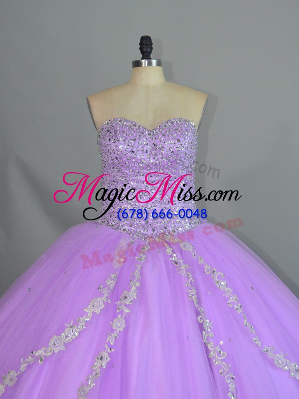 wholesale ball gowns 15 quinceanera dress lavender sweetheart tulle sleeveless lace up