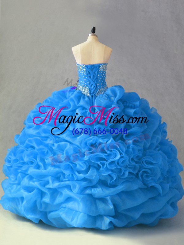 wholesale hot selling floor length blue quinceanera gown sweetheart sleeveless lace up