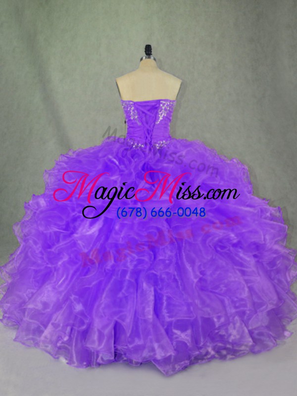 wholesale classical organza sleeveless floor length sweet 16 dresses and beading and ruffles