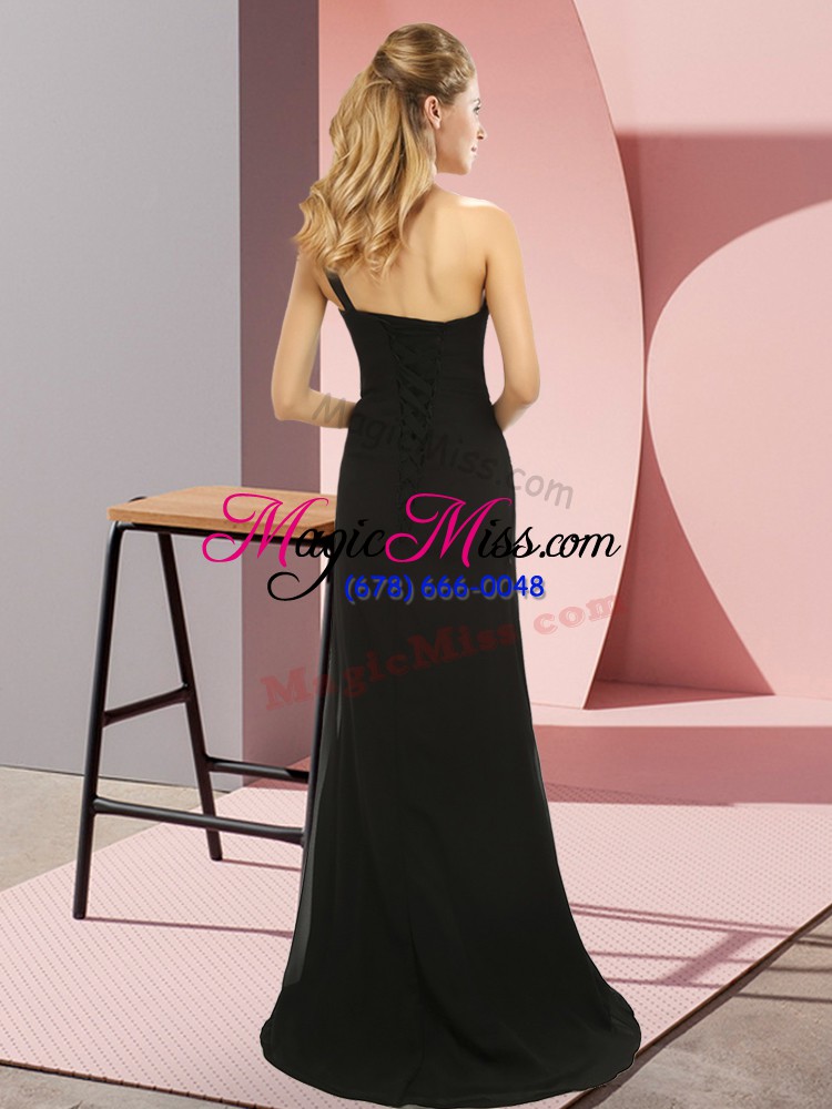 wholesale exquisite elastic woven satin sleeveless prom party dress sweep train and beading