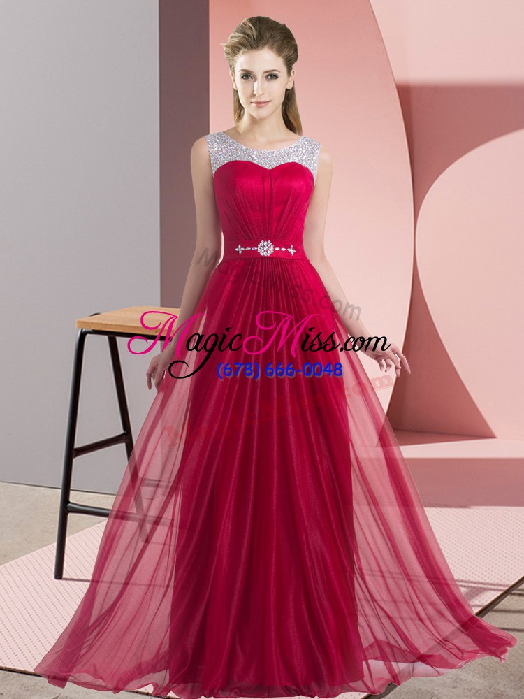 wholesale sleeveless lace up floor length beading and belt quinceanera dama dress
