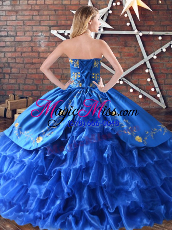 wholesale custom fit purple ball gowns sweetheart sleeveless satin and organza floor length lace up embroidery and ruffled layers 15 quinceanera dress