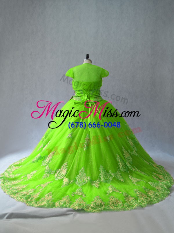 wholesale fashionable 15th birthday dress sweetheart sleeveless court train lace up