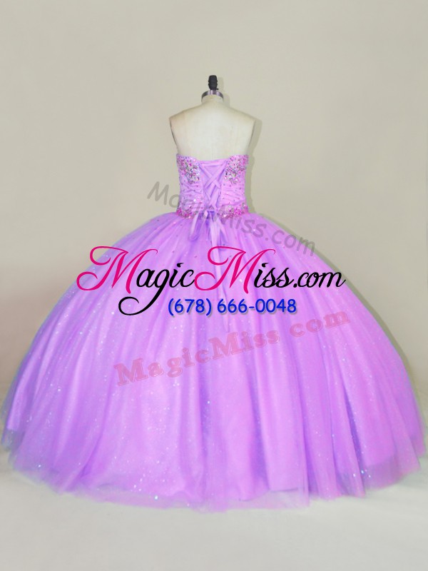 wholesale lilac sleeveless sequins floor length sweet 16 quinceanera dress