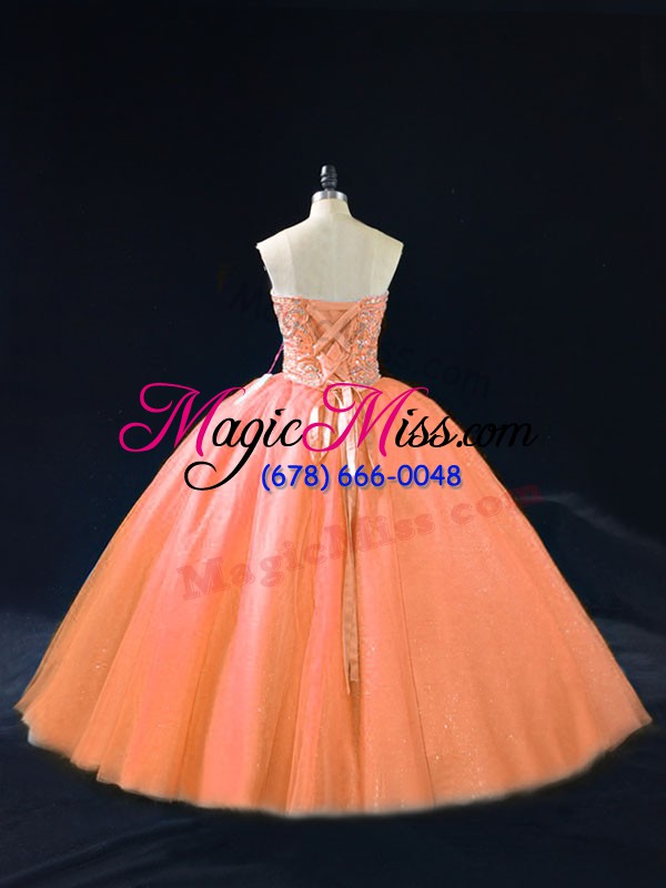 wholesale sleeveless beading lace up sweet 16 dresses with peach
