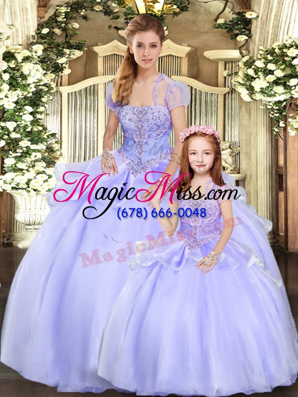wholesale dazzling lavender sweet 16 quinceanera dress military ball and sweet 16 and quinceanera with beading and appliques strapless sleeveless lace up