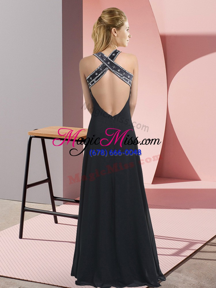 wholesale top selling olive green chiffon backless prom dress sleeveless floor length beading