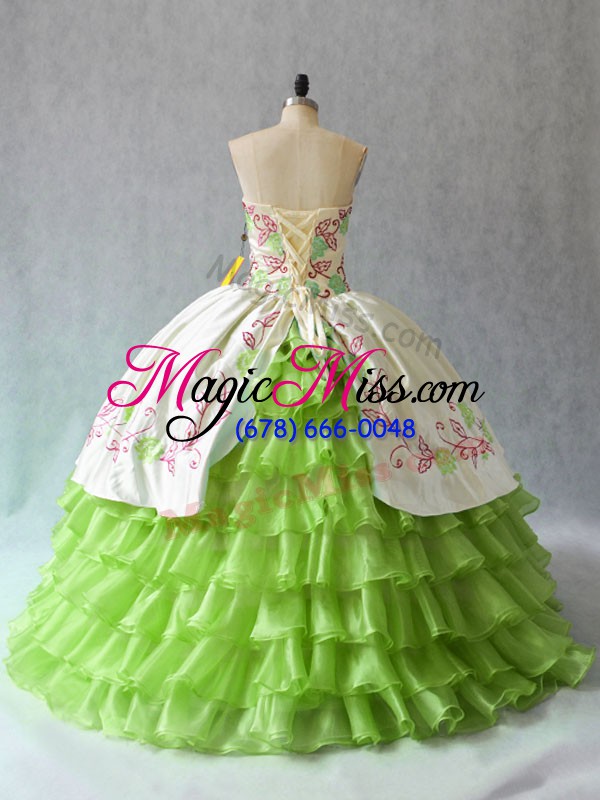 wholesale floor length green quinceanera dresses sweetheart sleeveless lace up