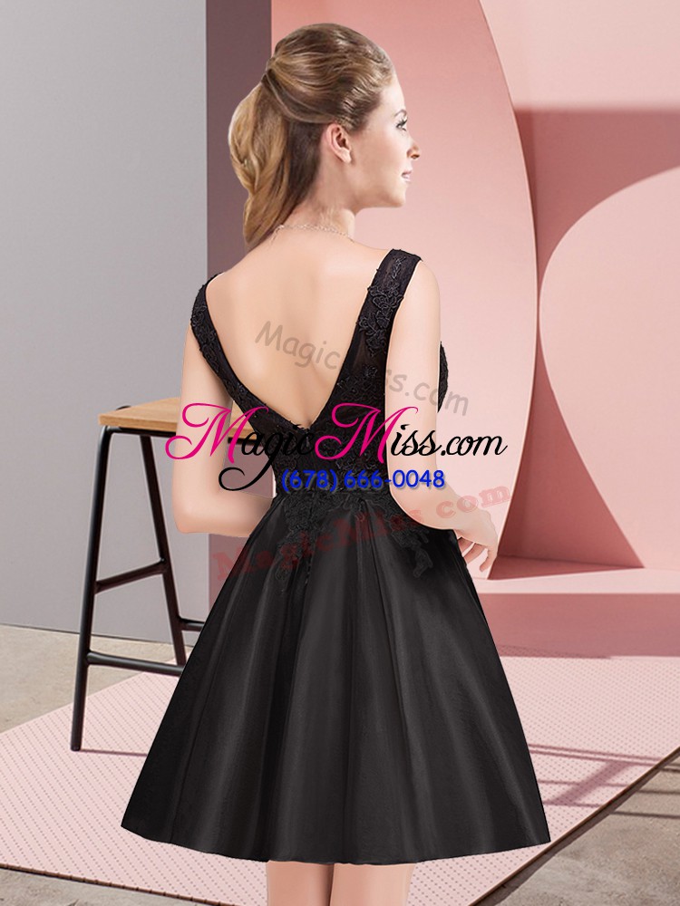 wholesale mini length zipper dama dress for quinceanera black for wedding party with lace