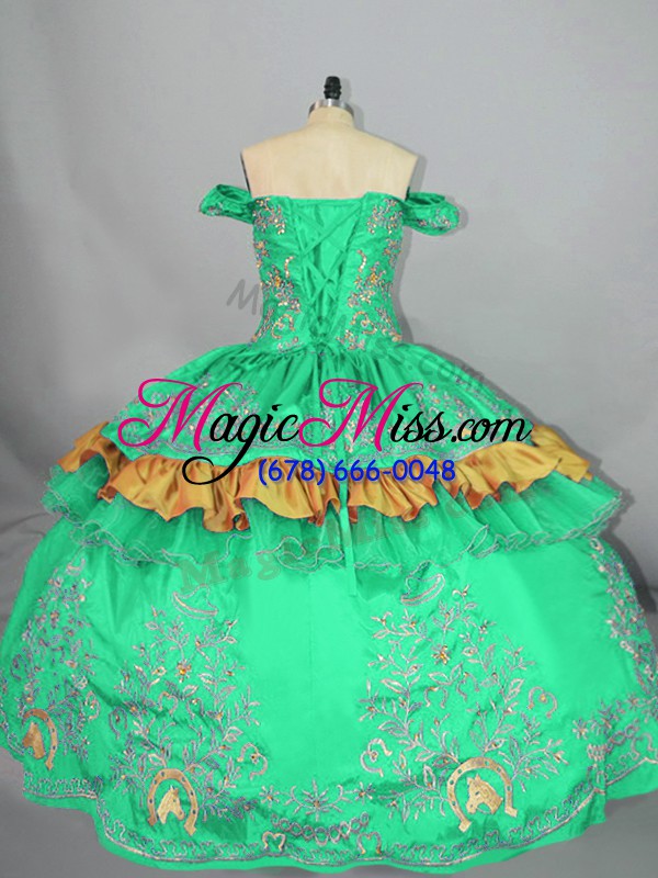 wholesale sleeveless embroidery zipper quinceanera dress