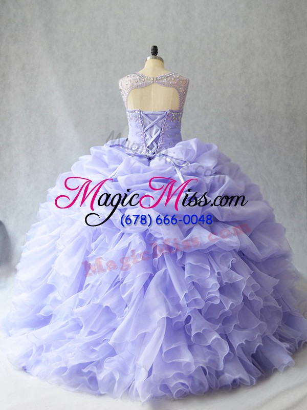 wholesale brush train ball gowns sweet 16 quinceanera dress pink scoop organza sleeveless lace up