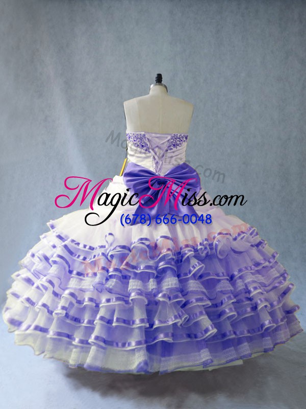 wholesale noble organza sleeveless floor length sweet 16 dress and embroidery and ruffled layers