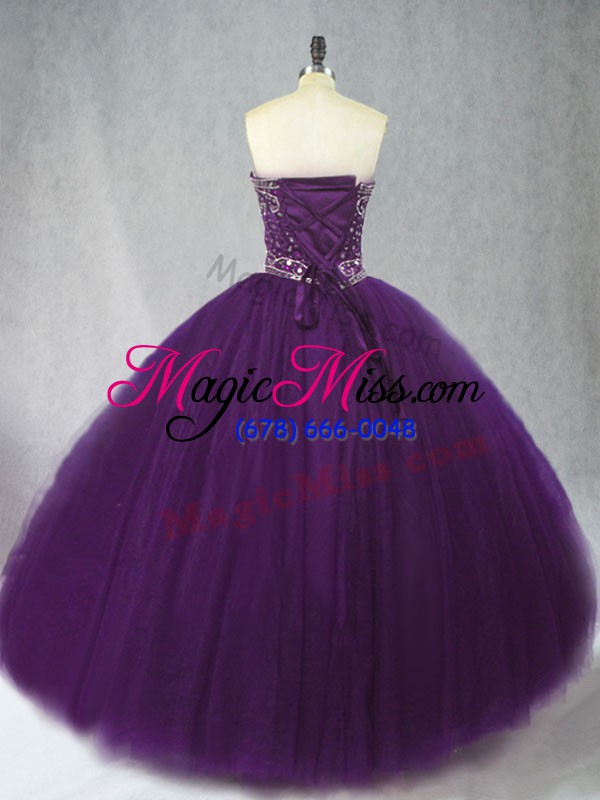 wholesale trendy sleeveless lace up floor length beading sweet 16 dress