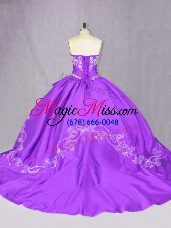 wholesale fabulous purple sleeveless beading lace up vestidos de quinceanera