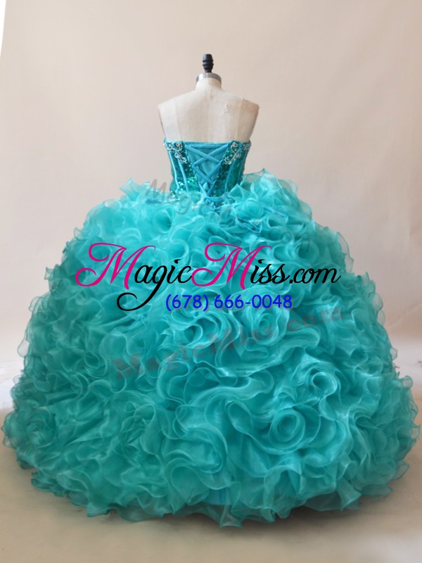 wholesale charming sweetheart sleeveless fabric with rolling flowers quinceanera dresses ruffles and sequins