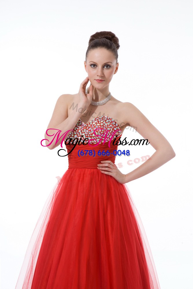 wholesale red zipper prom party dress beading sleeveless