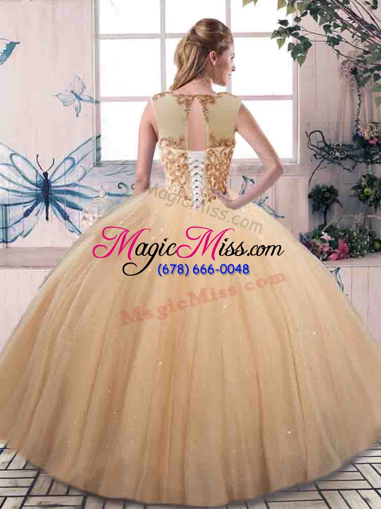wholesale sleeveless floor length beading lace up 15th birthday dress with rose pink