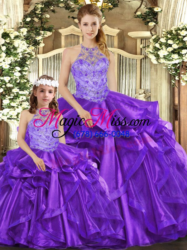 wholesale cute sleeveless beading and ruffles lace up quinceanera gowns