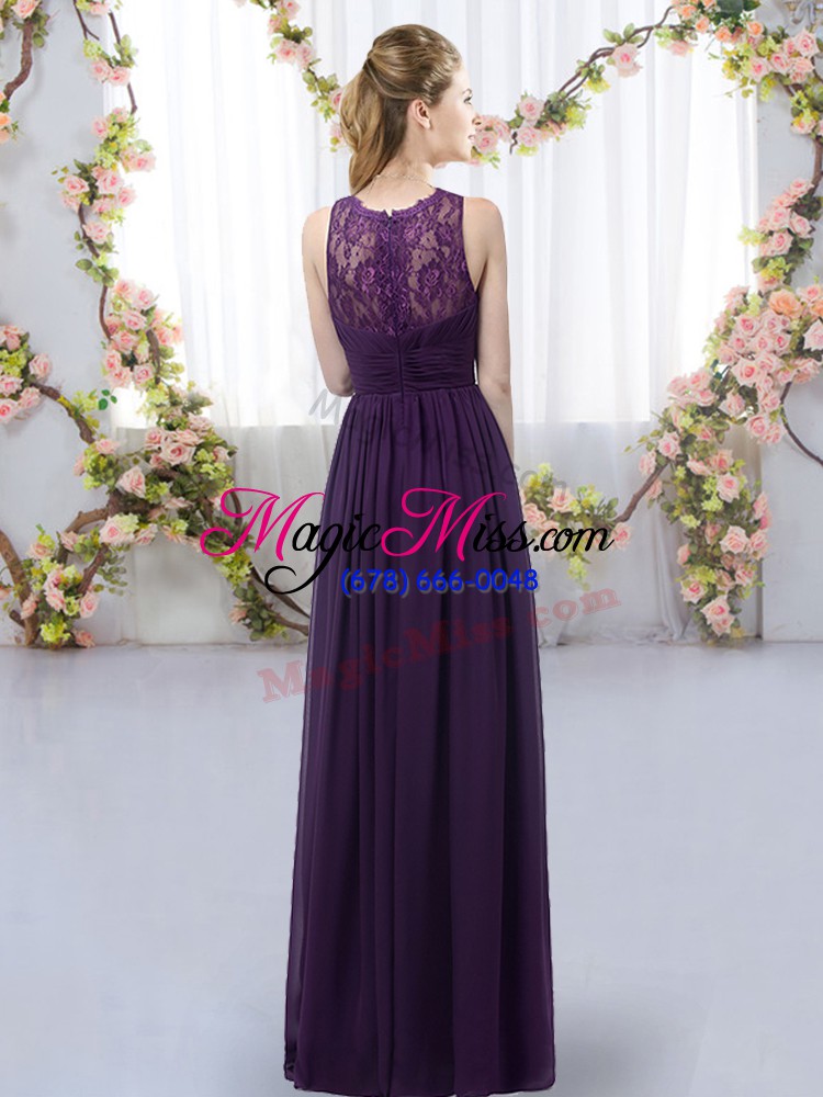 wholesale flirting sleeveless lace zipper bridesmaid dress