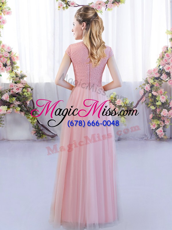 wholesale pink high-neck zipper lace court dresses for sweet 16 cap sleeves